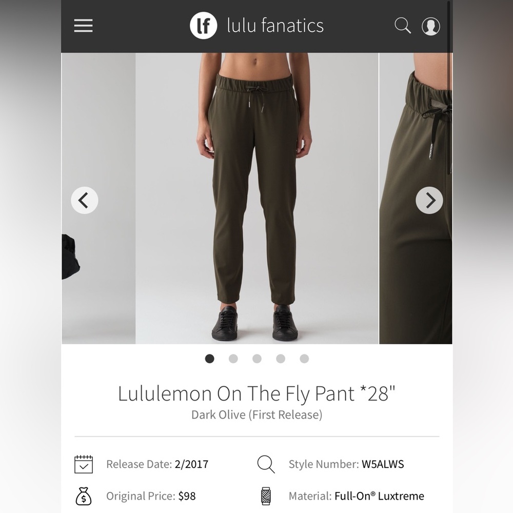 Lululemon On The Fly Pant